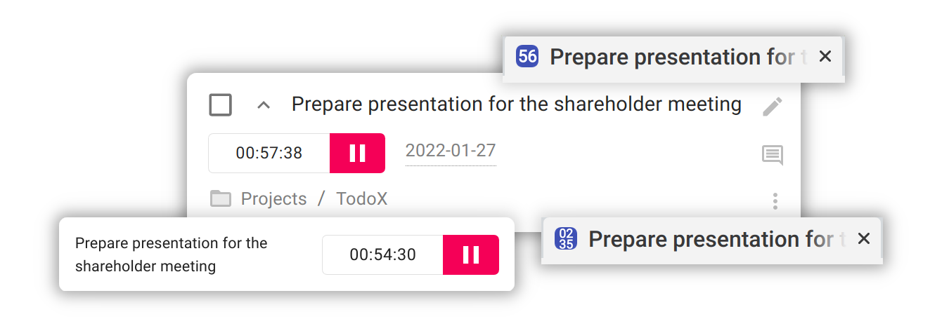 TodoX timer feature